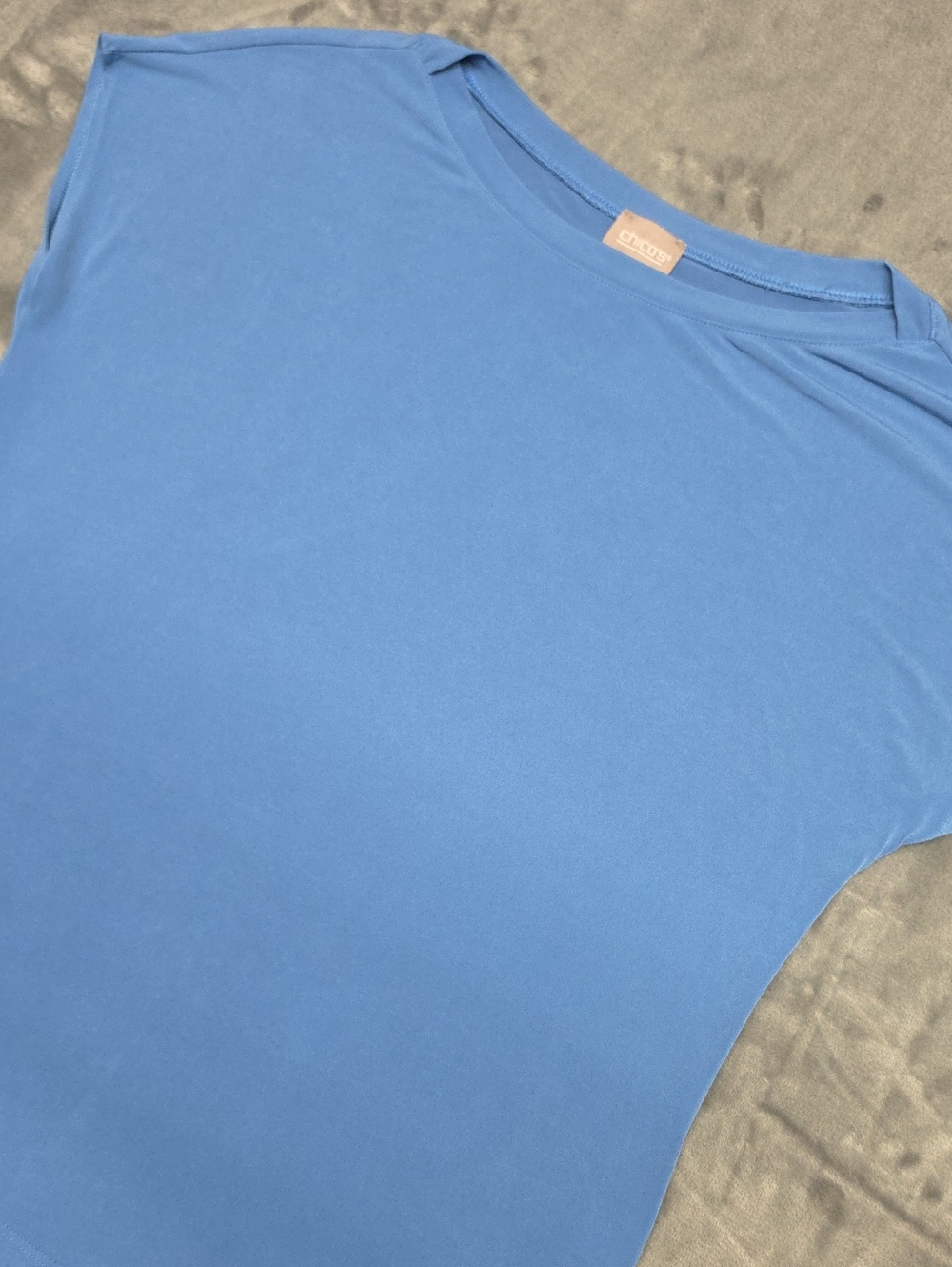 Chico's Light Blue Short-Sleeve Crew Tee